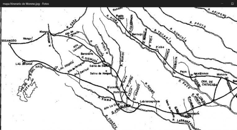 Itinerario de Moreno a Las Quebradas por Pisba a Mongua y a Sogamoso por Labranzagrande / Foto: tomado de Caminos Reales de Casanare
