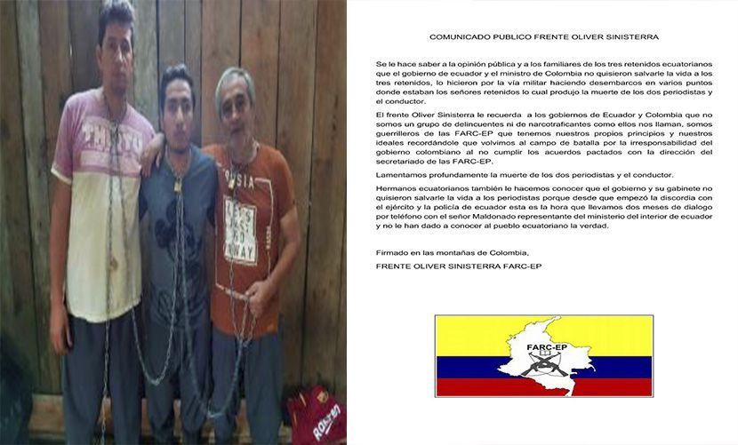 Supuesto asesinato de periodistas ecuatorianos, a manos de la disidencia de las FARC