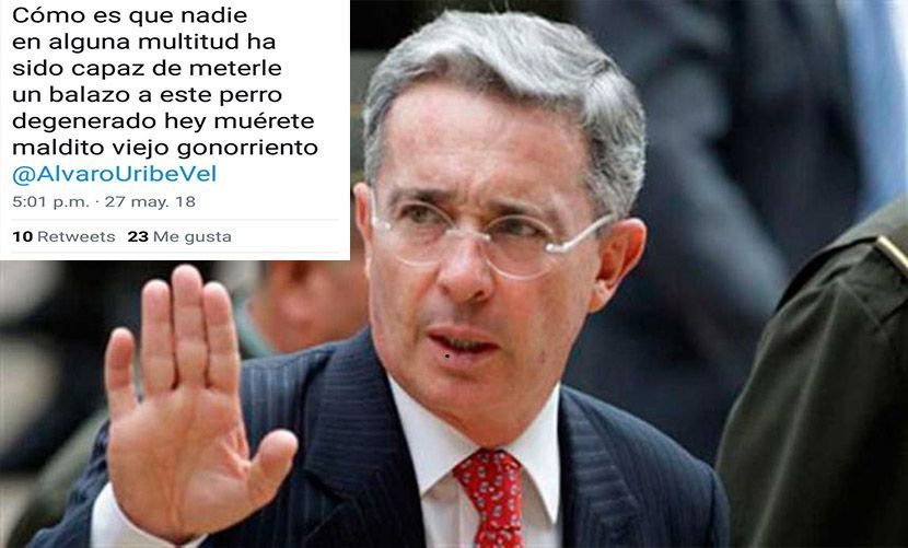 Investigan joven que publicó tweet contra Uribe