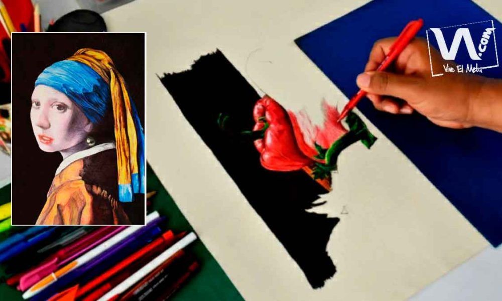 Un llanero incursiona en el arte con bolígrafos