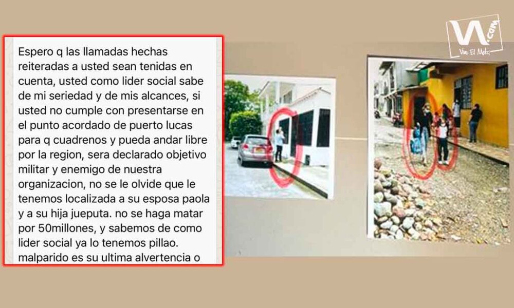 Peligra vida de líder social del Meta, tras amenazas y extorsión