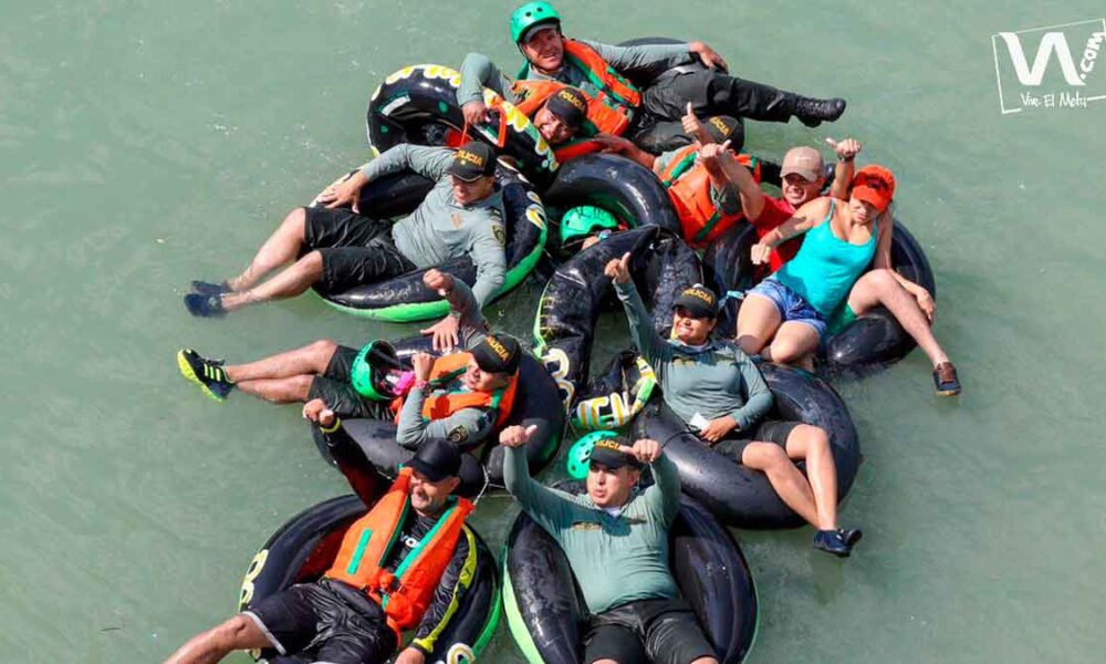 Travesía en neumático, una tradición en el río Ariari
