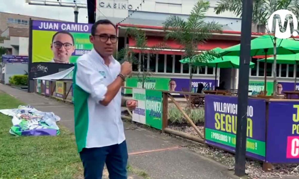 Vandalismo contra su publicidad, denunció Juan Camilo Chávez