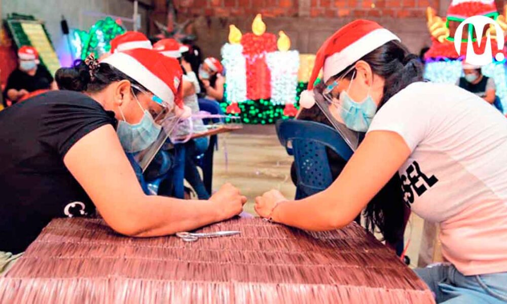 Mujeres y jóvenes vulnerables trabajaron en el alumbrado navideño de Villavicencio