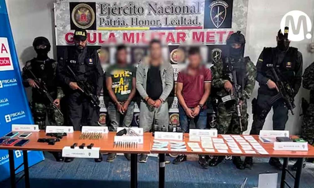Mientras celebraban con tiros al aire, capturaron a tres extorsionistas en el Meta