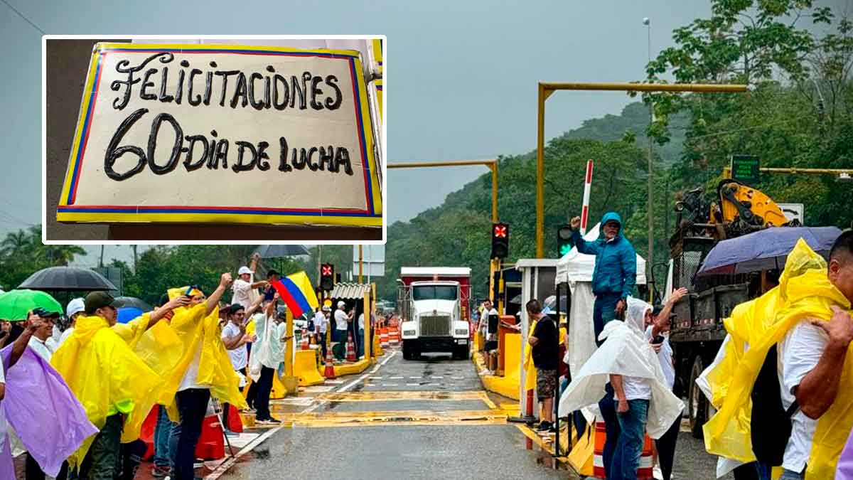 Con un pastel, música y baile, celebraron 60 días de protesta en el peaje Puente Amarillo