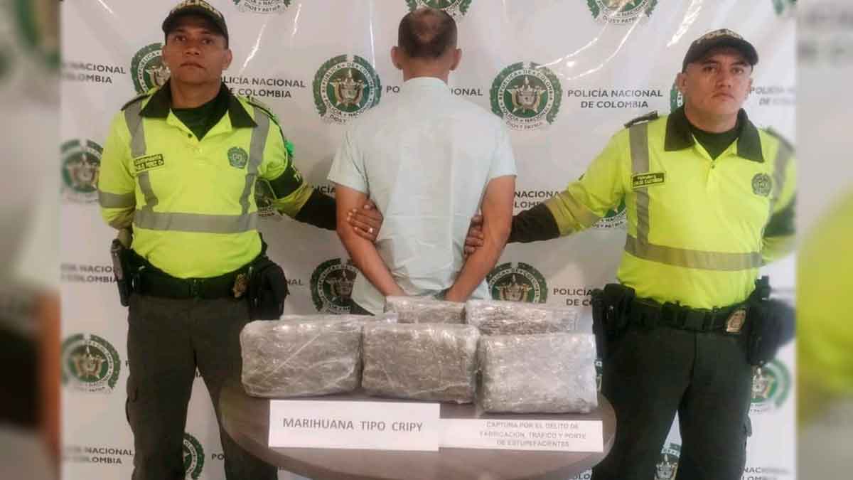 Detienen a hombre con 6 kilos de marihuana en la vía Villavicencio-Puerto López