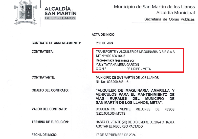 ACTA DE INICIO CONTRATO 216 DE 2024