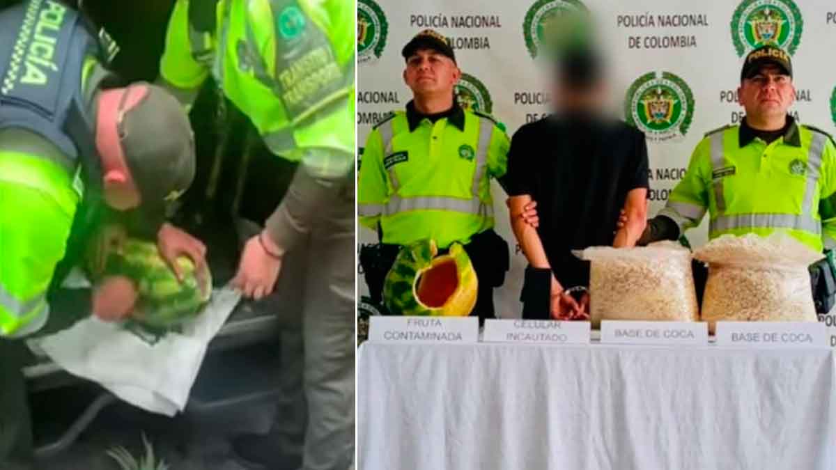 Incautan 13 kilos de cocaína camuflados en sandías en la vía Bogotá-Villavicencio