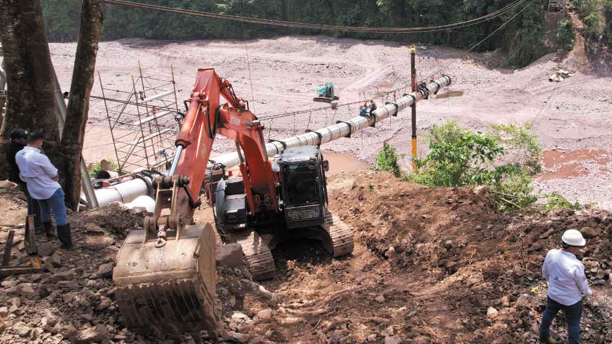 Trabajos en el viaducto 3 alcanzan el 60 % y acercan la normalización del suministro de agua en Villavicencio