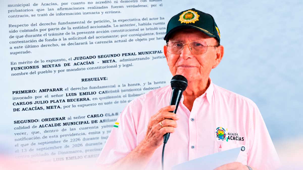 Juez ordena al alcalde de Acacías rectificar los señalamientos sin pruebas contra un veedor que cuestionó una obra